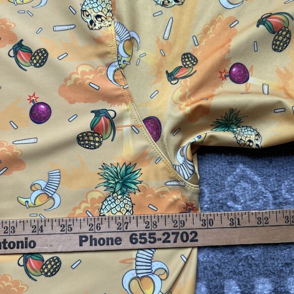 Greater Half Golf Polo Shirt Men's 4XL XXXXL Yellow Fruit Pineapple Banana - Picture 5 of 7